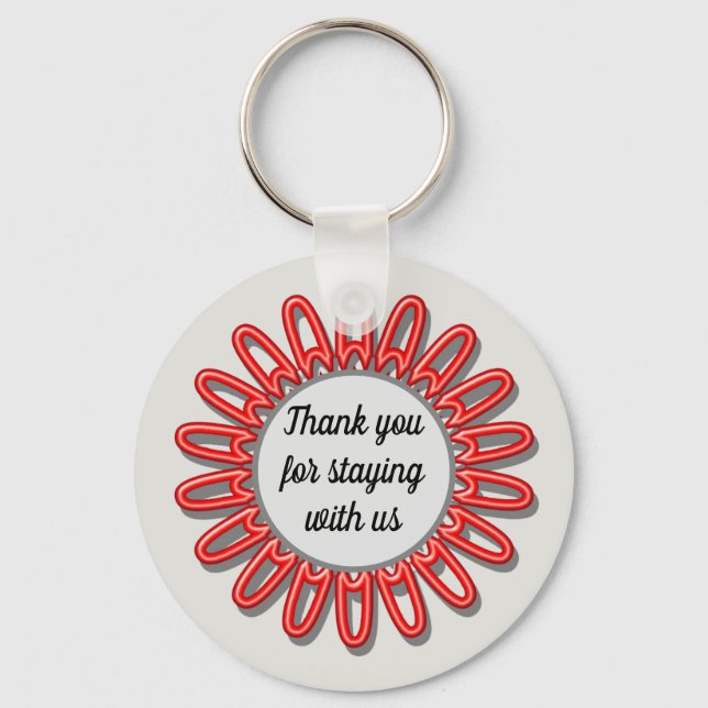 Vacation House Thank You Rental Guest Key Key Ring (Front)