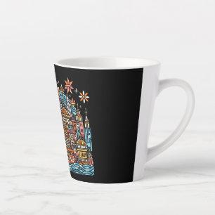 vacation in an island latte mug