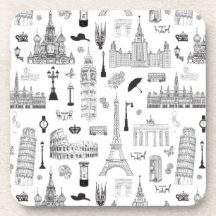 Vacation In Europe Pattern Coaster