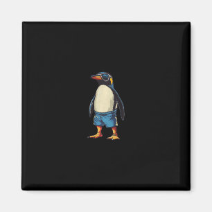 Vacation In Pool With This Funny Penguin In Swim T Magnet