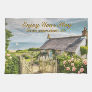Vacation Let Holiday Home Rental Cottage Photo Tea Towel