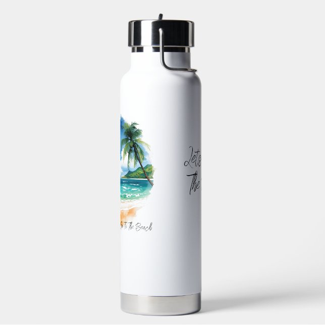 Vacation, Lets Go To The Beach  Water Bottle (Left)