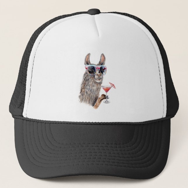 Vacation Llama Trucker Hat (Front)