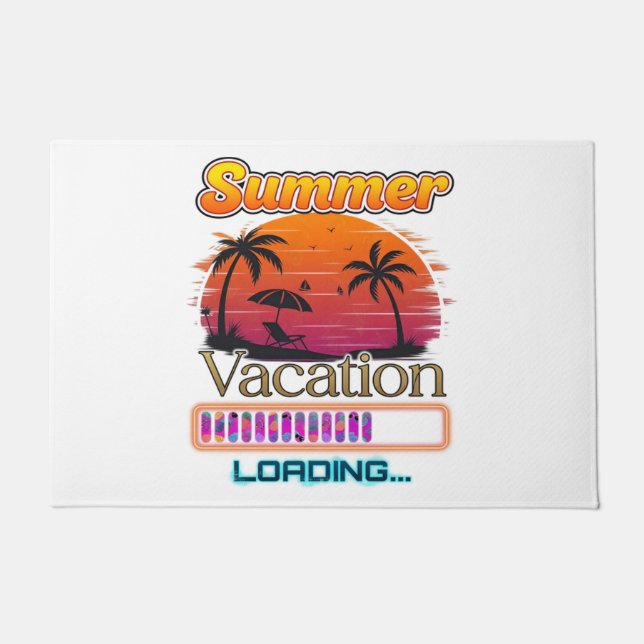 Vacation Loading Summer Sunset Beach Doormat (Front)