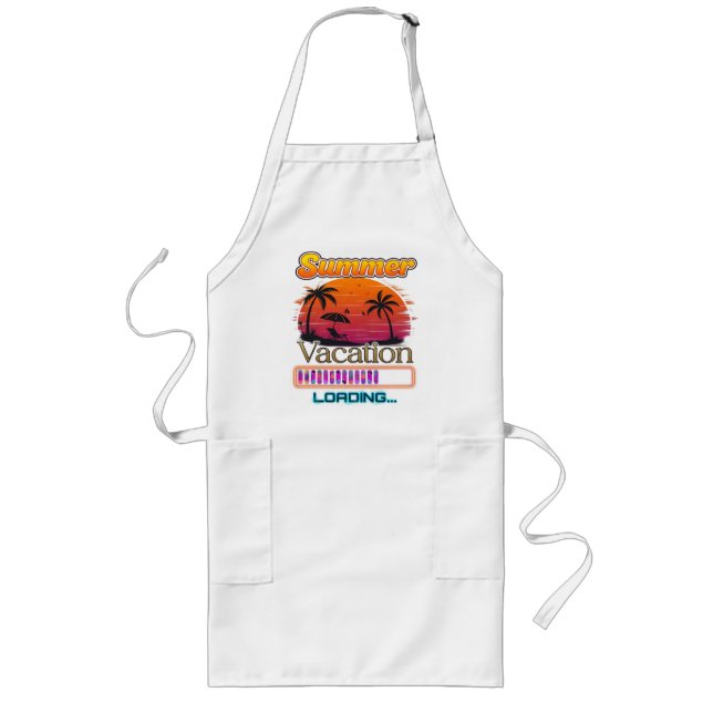 Vacation Loading Summer Sunset Beach Long Apron (Front)