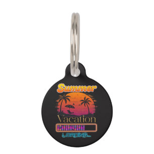 Vacation Loading Summer Sunset Beach Pet Tag