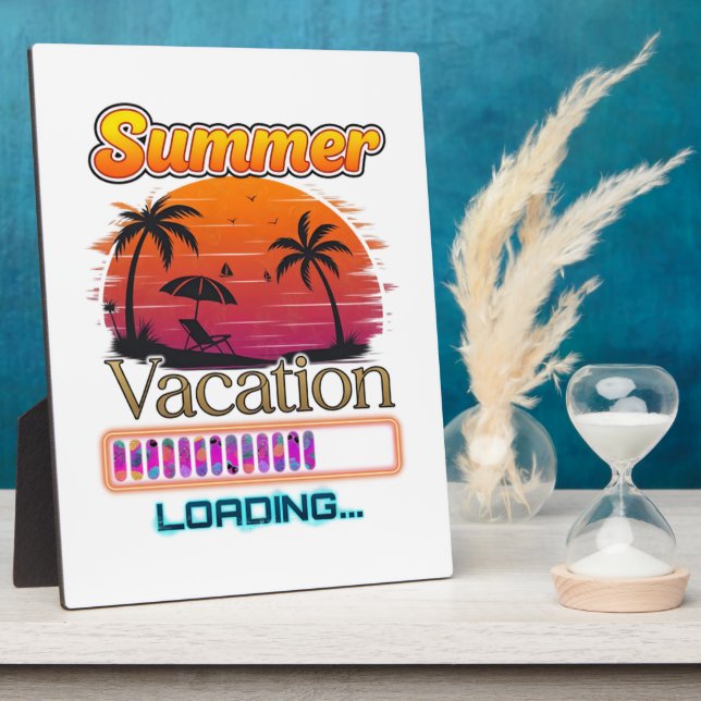Vacation Loading Summer Sunset Beach Plaque (Side)