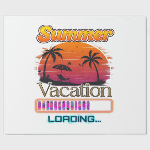 Vacation Loading Summer Sunset Beach Wrapping Paper