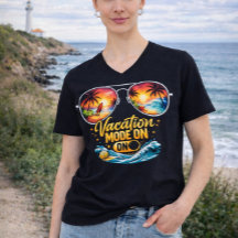Vacation Mode On Beach Vacation V Neck Tee
