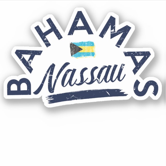 Vacation Nassau Bahamas Flag Sticker Cruise (Front)