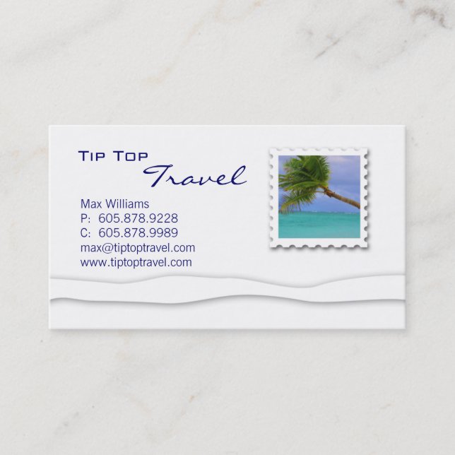Vacation Palm Tree Business Card (Front)