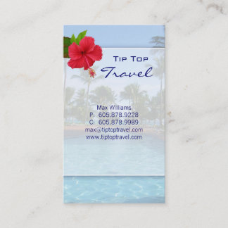 Vacation Palm Tree Hibiscus Business Card