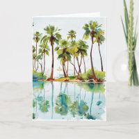 Vacation Paradise Tropical Lagoon Watercolor v3