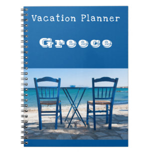 Vacation planner Greece blue customisable Notebook