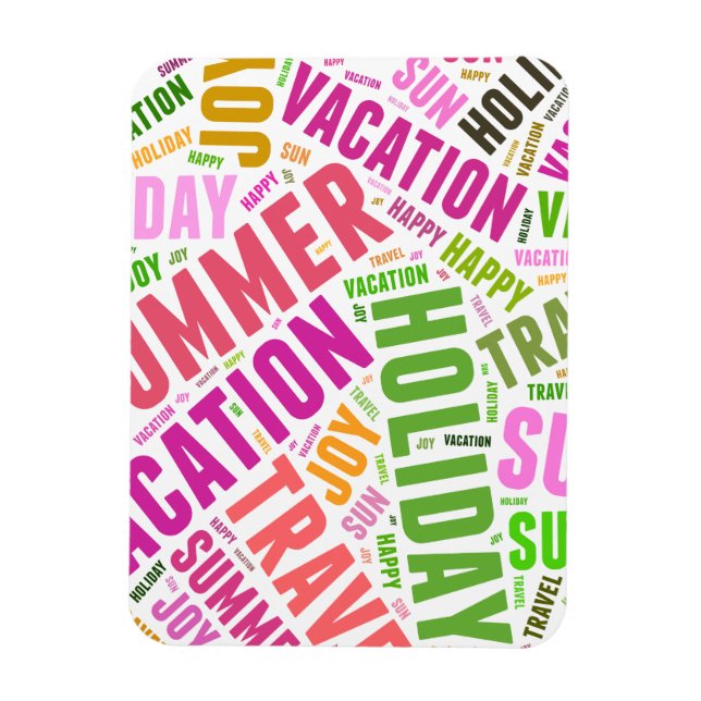 Vacation related words magnet (Vertical)