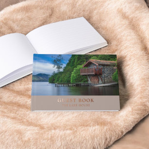 Vacation Rental Elegant Photo Beige Guest Book