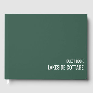 Vacation Rental Green Minimalist Modern Airbnb Guest Book