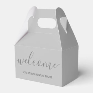 Vacation Rental Grey Welcome Favour Box