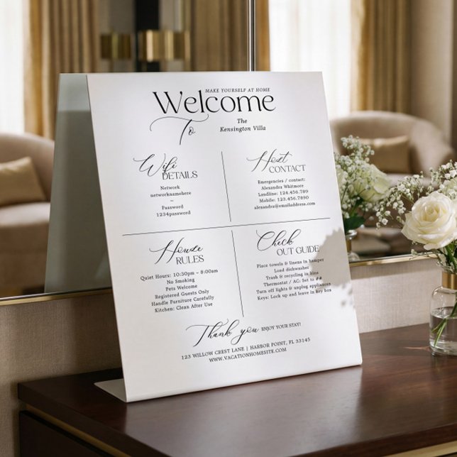 Vacation Rental Host Welcome House Rules WiFi Sign (Vacation Rental Host Welcome House Rules WiFi Sign)