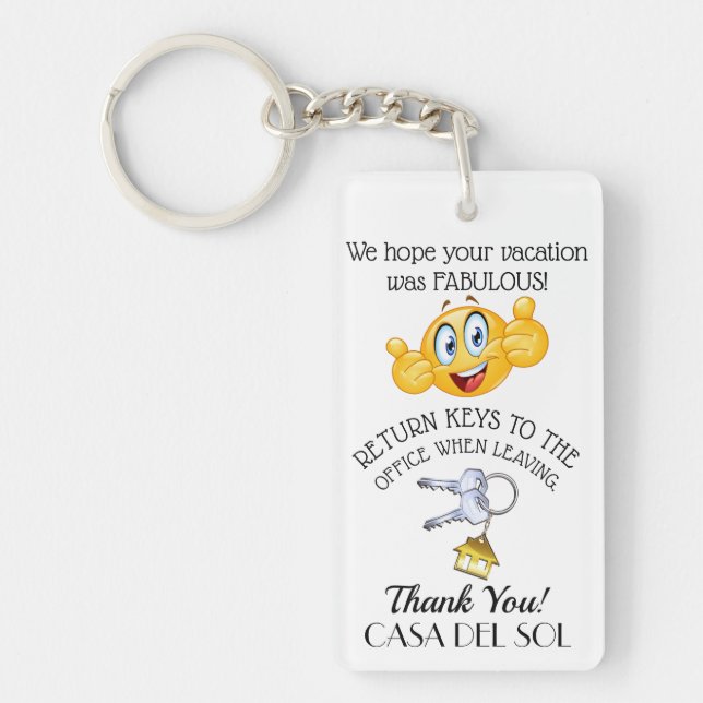 Vacation Rental Keychain - See Both Sides (Front)