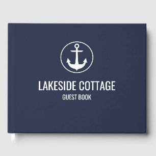Vacation Rental Navy Blue Anchor Nautical Airbnb Guest Book