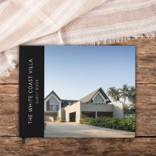 Vacation Rental Photo QR Code Comments Black  Guest Book