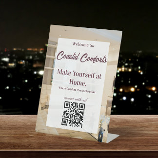 Vacation Rental QR Code Pedestal Sign