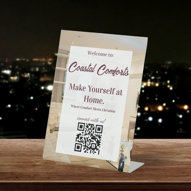 Vacation Rental QR Code Pedestal Sign (Creator Uploaded)