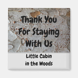 Vacation Rental Rustic Tree Bark Photo Promotional Magnet