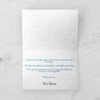 Vacation Rental Sea Blue Welcome Note Card 2