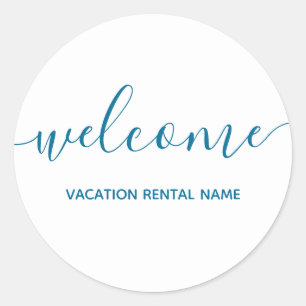Vacation Rental Sea Blue Welcome Sticker
