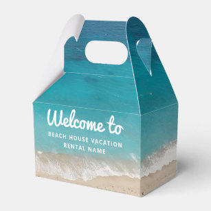 Vacation Rental Teal Blue Ocean Welcome Favour Box