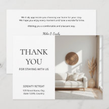 Vacation Rental Thank You Welcome Postcard Airbnb 