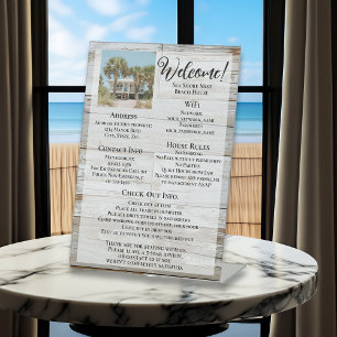 Vacation Rental Welcome Guest Information Photo Pedestal Sign