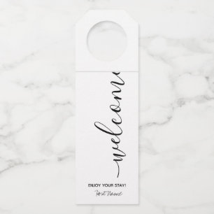 Vacation Rental White Welcome Bottle Tag