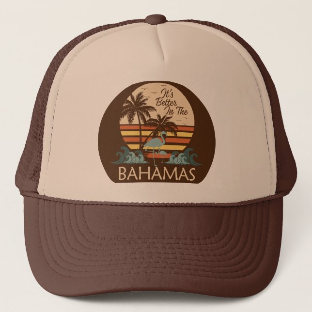Vacation Retro Bahamas Hat Vintage Cruise Bahamian (Front)