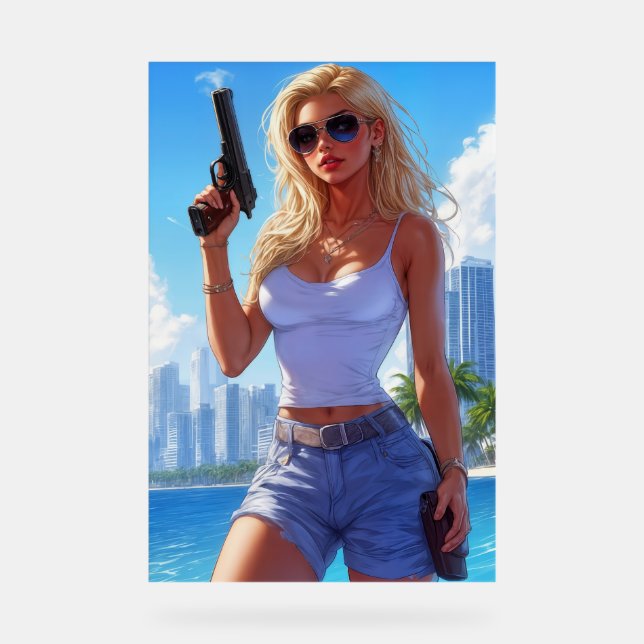 Vacation’s Over – Back from the Beach, Locked and  Acrylic Sign (Front)