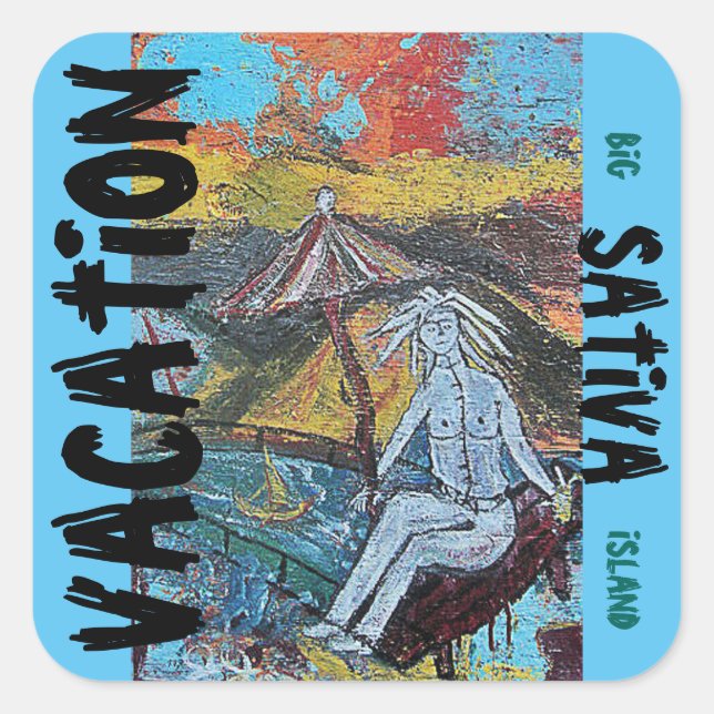 VACATION SATIVA SQUARE STICKER (Front)