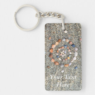 Vacation Sea Shell Beach Art Key Ring