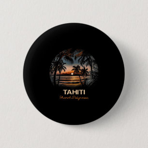 Vacation Souvenir Palm Tree Tahiti 6 Cm Round Badge