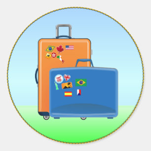 Vacation Suitcases Classic Round Sticker
