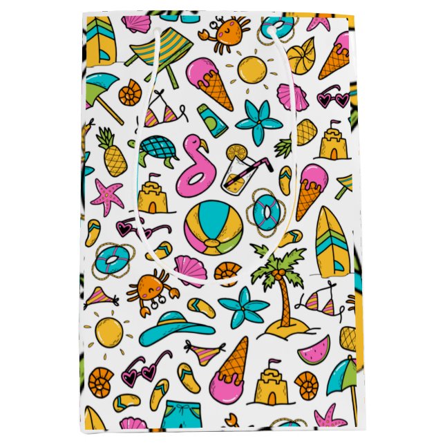 vacation summer beach pattern for fun     medium gift bag (Front)