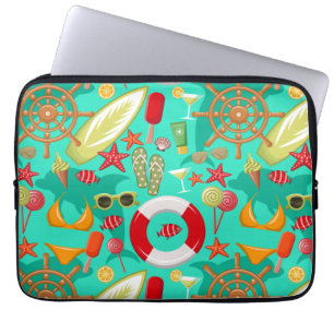 vacation summer beach pattern laptop sleeve