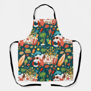 vacation summer party beach pattern     apron
