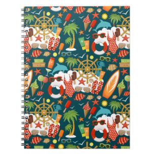 vacation summer party beach pattern notebook