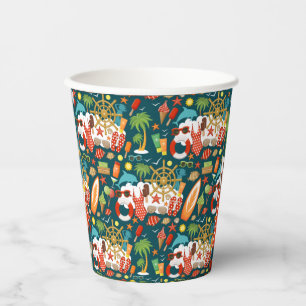 vacation summer party beach pattern paper cups