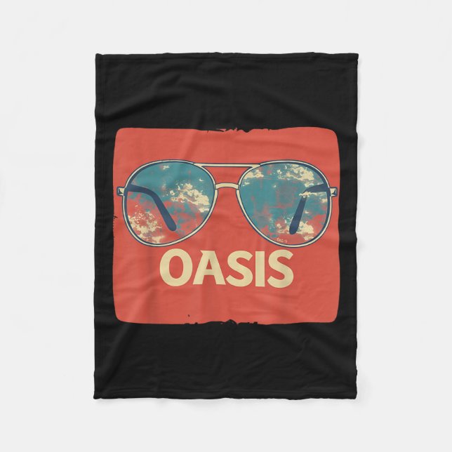 Vacation Sungles With Cool Oasis Statement  Fleece Blanket (Front)