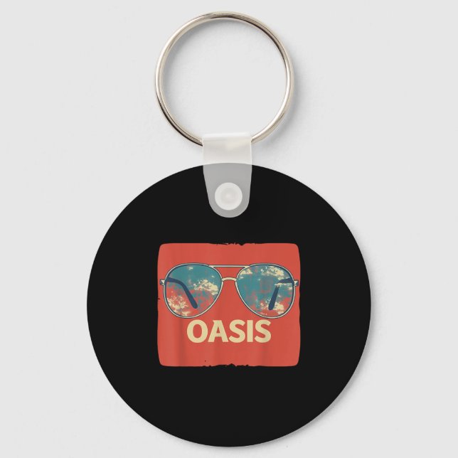 Vacation Sungles With Cool Oasis Statement  Key Ring (Front)