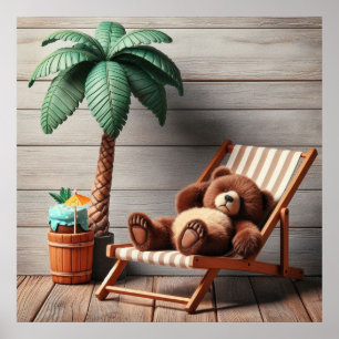 Vacation Teddy Bear Poster