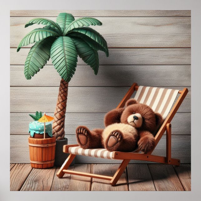 Vacation Teddy Bear Poster (Front)